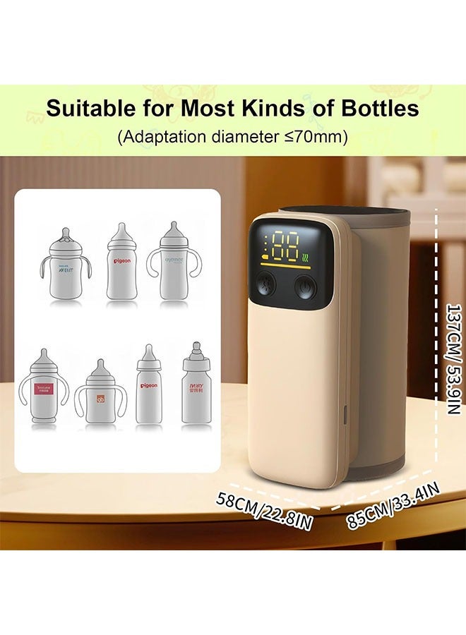 DAKS Portable Baby Bottle Warmer – USB-C Fast Charging 18 W, 6000 mAh Battery, 6 Temp Settings, Digital LED Display, Auto Shut-Off, Night Light – Leak-Proof & Travel-Ready - Image 5